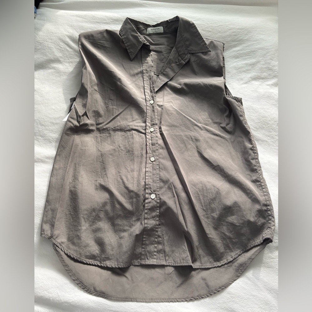 Babaton Gray Button Down NWT - image 1
